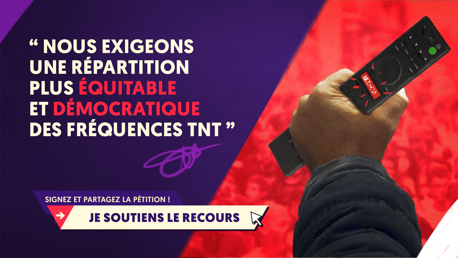 Nous exigeons une répartition plus équitable et démocratique des fréquences TNT